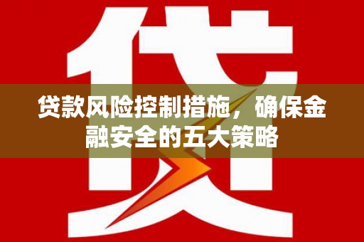 阿城贷款风险控制措施，确保金融安全的五大策略