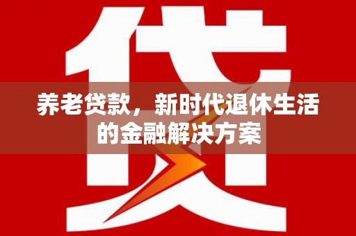 阿城养老贷款，新时代退休生活的金融解决方案
