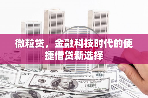 阿城微粒贷，金融科技时代的便捷借贷新选择